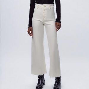 Zara white marine straight jeans, size 2